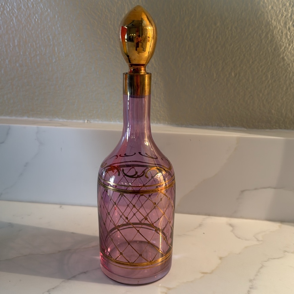 Vintage Glass Perfume Bottle with Stopper